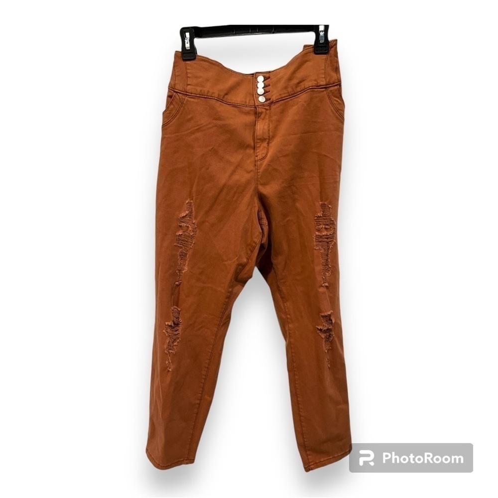 ITS Distressed Brown Leggings Plus Size 22W